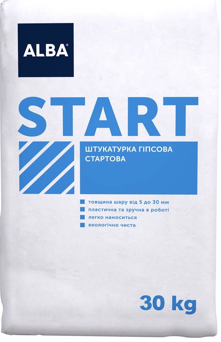 Штукатурка Альба гіпсова стартова "START" 30 кг